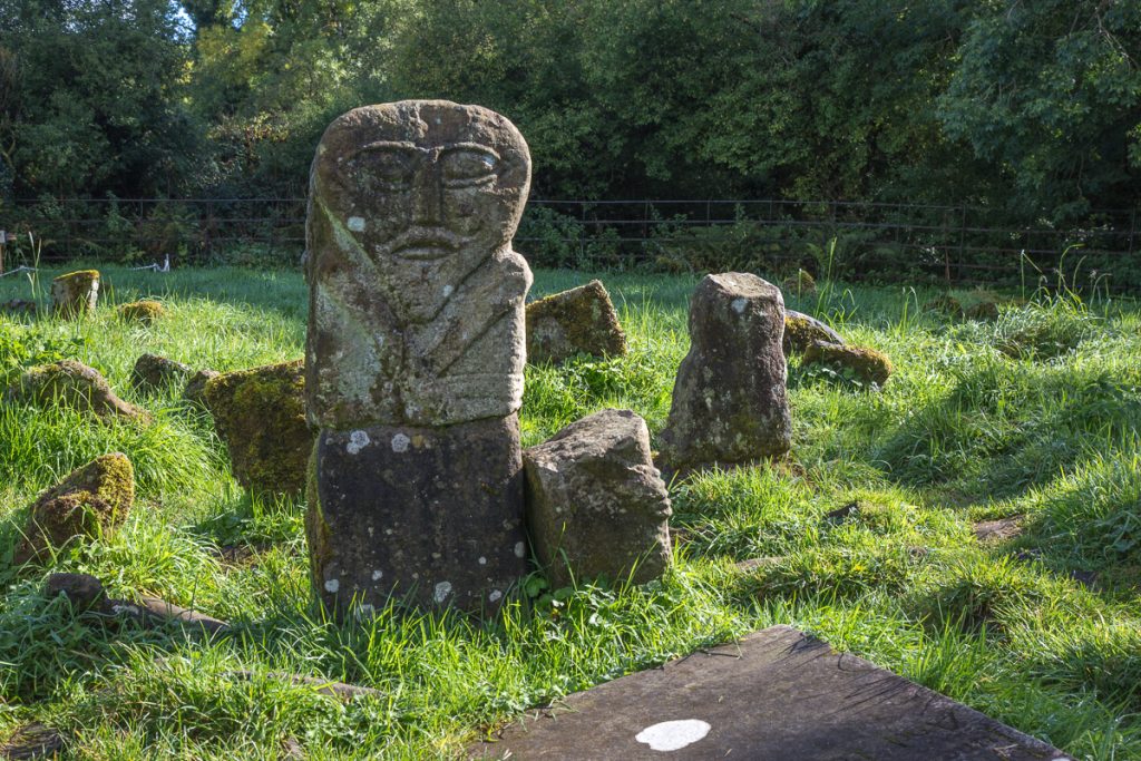 Janus figure at Caldragh Megalithic Graveyard