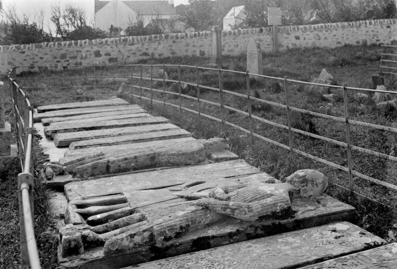 Grave slabs at Iona - many dating back to Medival times. Now housed in the Iona Abbey Museum. Photo: Historic Environment Scotland